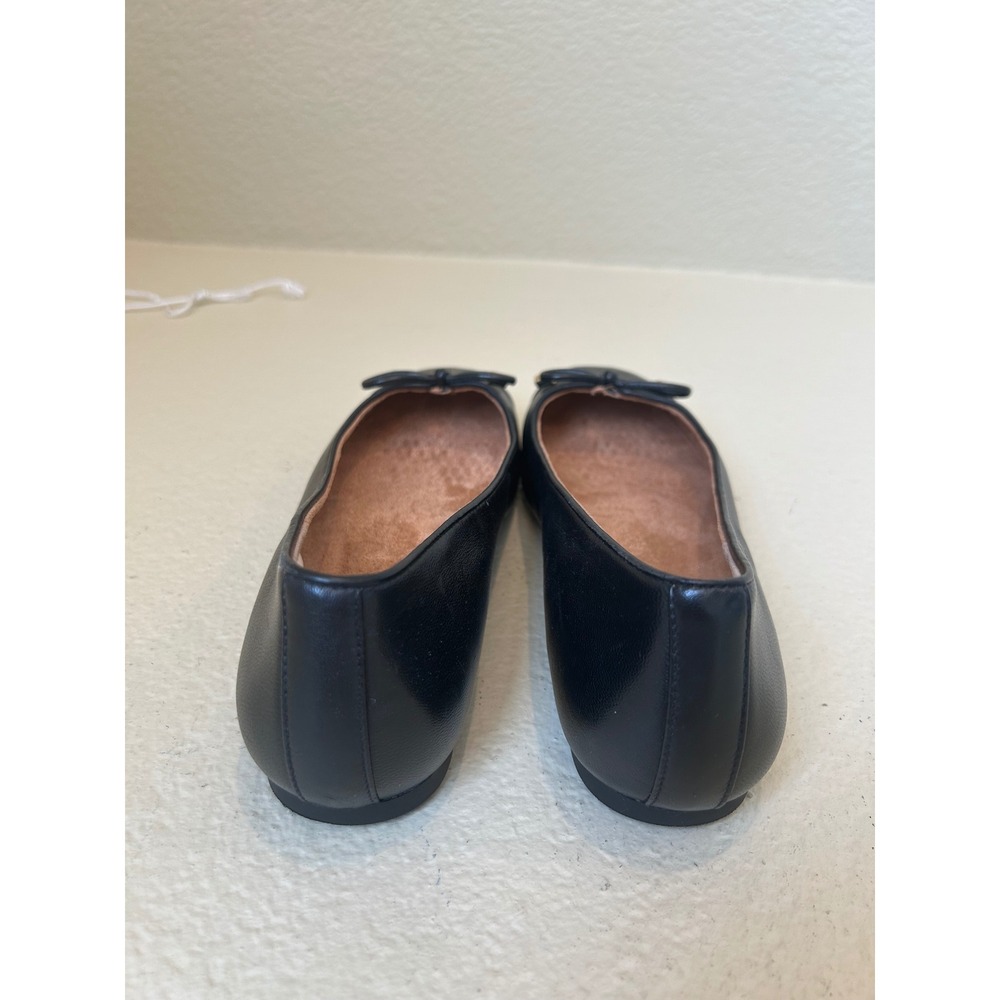 Vionic Klara Ballet Flats Black Nappa Leather Square Toe Bow Shoes Womens 9 NWOT - Picture 3 of 5